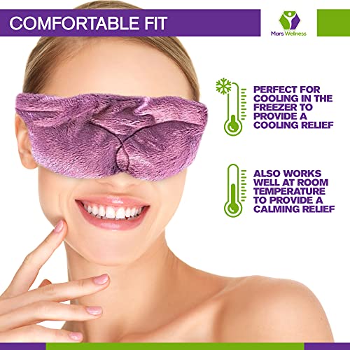 Cooling Eye Compress - Soft Blackout All Natural Aromatherapy for Tension Relaxation, Stress and Pain Relief - Wearable Tension Migraine & Headache Relief - Long Lasting Cooling Therapy - color: Mauve
