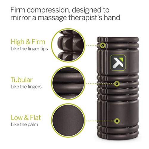 TriggerPoint Grid Original Foam Roller Black 13" + MB1 Massage Ball for Healthy Body Muscle Massage