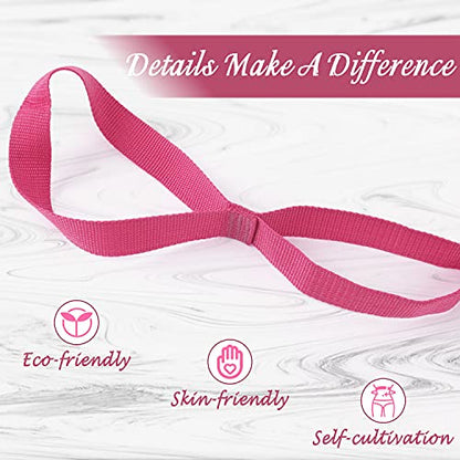 Scotamalone Stretching Strap Yoga Strap Physical Therapy for Home Workout, Exercise, Pilates and Gymnastics, 10 Loops Non-Elastic Stretch Bands with Aesthetic Packaging for Women & Men - color: Pink