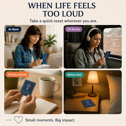 52 Mindfulness Cards for Stress Relief & Everyday Calm, 60-Second Self Care Prompt Deck for Gratitude, Grounding & Meditation, Wellness Gifts for Women and Men