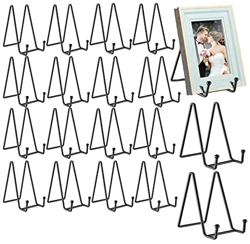 18 pcs 4.5in Plate Stands for Display,Metal Plate Holders Display Stands Can Be Used for Picture Stand,Book Stands for Display,Plate Display Stands,Easel,Photo Frame Stands,Plaque Stands,Desktop Stand