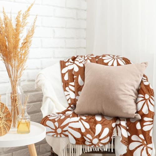 JarThenaAMCS Cielito Lindo Blanket Throw Blankets Soft Platos De Barro Terracotta Flower Plush Blanket for Mexican Fiesta Cinco de Mayo Decor, 50 x 60 Inch