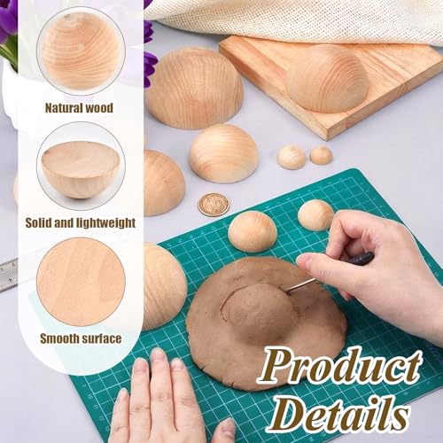 Half Round Pottery Tools Set, 12 Sizes Wooden Hemisphere Ceramic Top Tool | Pottery Plate Press Tool Clay Tools for Crafts,DIY Decorative Project,Making Ceramic Bowl(2/2.5/3/4/4.5/5/6/6.5/7/7.5/8/9cm)