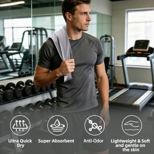 CADONO Microfiber Workout Towels,Gym Towels,Workout Sweat Sports Towel - color: Black