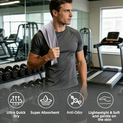CADONO Microfiber Workout Towels,Gym Towels,Workout Sweat Sports Towel - color: Gray