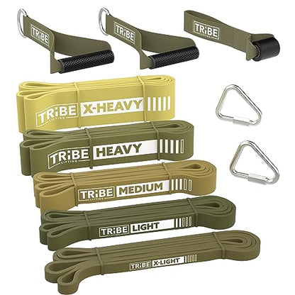 Long Resistance Bands Set, 5 Pull Up Assistance Bands for Working Out - color: Green 2