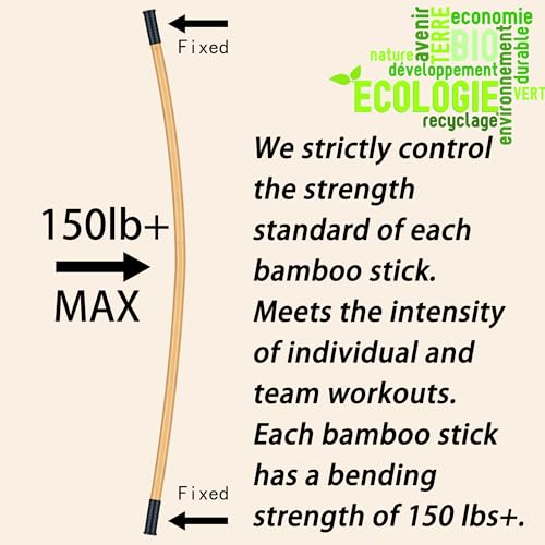 5ft Yoga Stick from Natural Bamboo with Non-Slip Handle-Stretching Stick for Mobility, Flexibility,Exercise,Workout, Physical Therapy,Pilates,Balance Fitness-Access Online Video Guide Without Any Info - color: Black Ends5ft