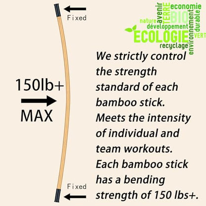 5ft Yoga Stick from Natural Bamboo with Non-Slip Handle-Stretching Stick for Mobility, Flexibility,Exercise,Workout, Physical Therapy,Pilates,Balance Fitness-Access Online Video Guide Without Any Info - color: Black Ends5ft