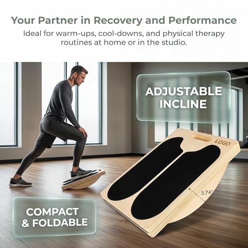 Calf Stretcher Slant Board, Adjustable Wooden Incline Board for Stretching, Non Slip Foot Stretcher for Calf, Achilles, Ankle, Hamstring Exercise