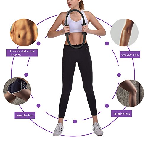 KEVENZ Fitness Circles, with 1 Pilates Ring and 1 Exercise Bands (15 inch, 20 lbs) - color: Black