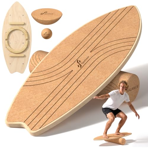 Sportneer Cork Surf Balance Board for Adults, 8-in-1 Balance Trainer