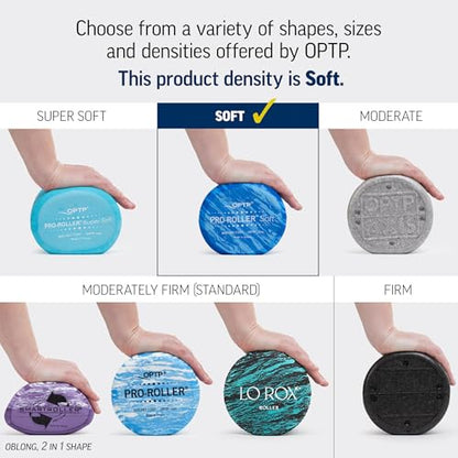 OPTP PRO-Roller Soft Density Foam Roller – Round, Blue, 36" x 6" | Soft foam roller for physical therapy, Pilates, yoga foam roll exercises, muscle recovery, blue, 36" x 6" - color: Blue 36" X 6"