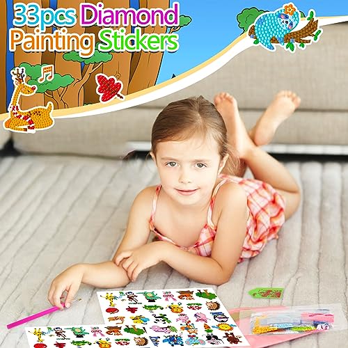 Labeol Diamond Art Kits for Kids Boys and Girls Ages 6-8-10-12 Easy to DIY Creative Diamond Art Sticker Craft by Numbers Kits for Kids and Adult Beginners (Cute Animals) - style: Cute animals
