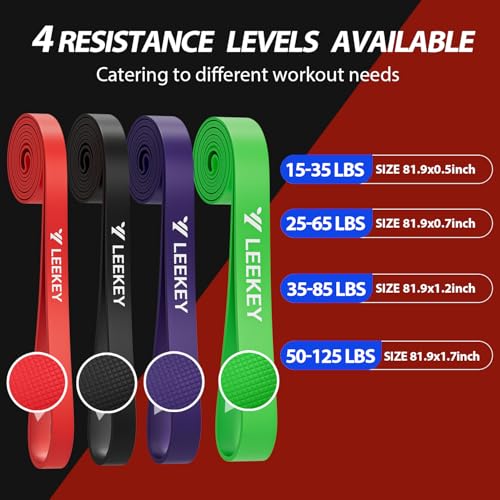 Resistance Bands for Pull Up Assist, Stretch Bands & Exercise Workout Set - color: 15-125LBS COLOR+STRAPS