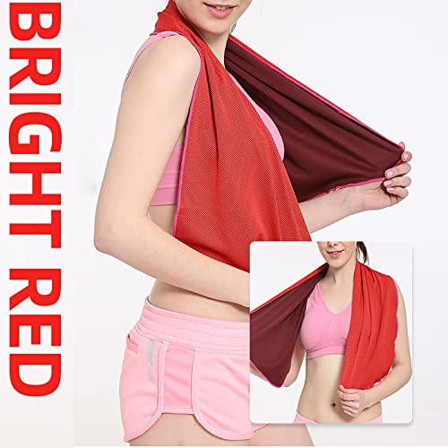 Pack of 20 Cooling Towel 40x12'' Ice Towel for Neck and Face Microfiber Chilly with Bag Breathable Yoga Gym Stay Cool Towels Sweat Rag for Workout Running Camping Pilates Beach, Red - color: Red