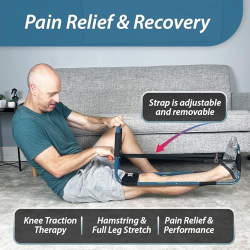Flex Frame Knee & Hamstring Stretching Device – Adjustable Leg Traction for Knee Pain, Hip Pain, Lower Back Relief, IT Band, Post-Surgery Rehab, Knee Inversion Stretching.