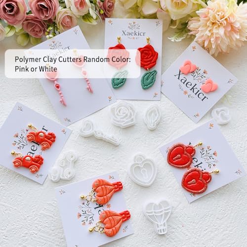 Heart Theme Polymer Clay Cutters Set – Molds and Clay Cutters for Polymer Clay, Decorative Clay Earring, Clay Tools - color: A color
