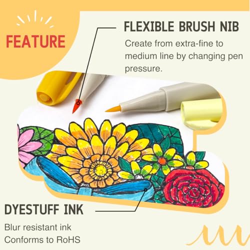 Artline SUPREME Brush Blender Pens | AP Certified Safe for Kids | Blur Resistant Ink | EPFS-F | Flexible Brush Nib Creates Unique Wide & Fine Lines | 3-Pack - size: 3-Pack