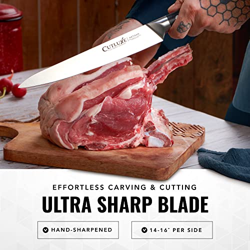 Cutluxe Turkey Carving Knife Set – Carving Fork & Knife for Meat & BBQ | Razor Sharp German Steel, Full Tang Ergonomic Handle – Grilling Gift for Men, Artisan Series - size: 2 Pcs BBQ Knife Set