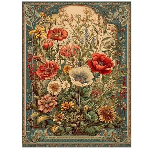 Flowers Diamond Art Kits for Adults, Diamond Painting Kits 12x16 Inch | Diamond Painting Kits for Adults Beginners, Gem Art, 5D Full Drill, DIY Arts and Crafts for Gift Home or Decor - color: Poppies