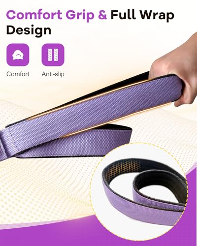 Wonderful Day 2PCS Pilates Straps for Reformer, Comfortable Enhanced Thickness, Fitness Pilates Double Loop Exercise Straps for Home Gym Workout - color: S3.Purple