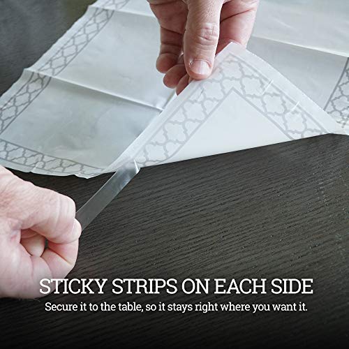 White Disposable Placemats for Baby, Kids, Toddler, Children, Adults - Neat and Sticky Plastic Placemat Table Topper Solutions for Restaurant, Schools, Crafts, or Travel Mats - 40 Pack - color: White