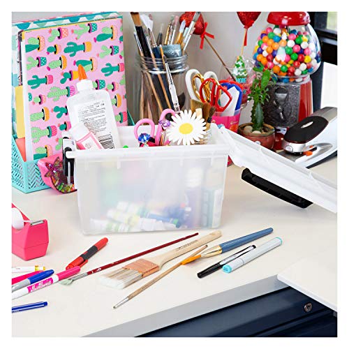 12535 Translucent Craft Organizer, Art Supply Organizer and Storage, Lockable School Supplies Organization, Moisture Resistant, Made in USA - size: One Size