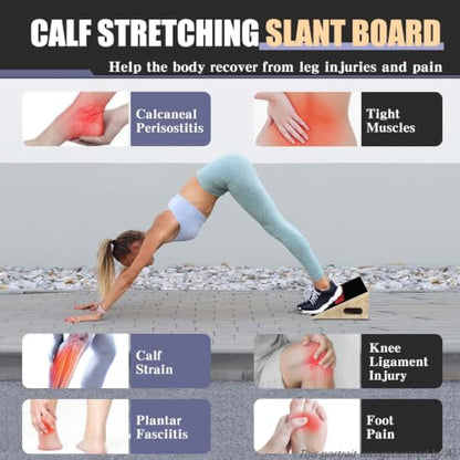 CAELUM Slant Board for Squats, Training Incline Wedge for Calf Stretching - color: Blue