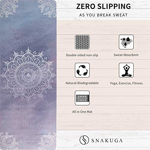 Travel Yoga Mat and Cork Yoga Block 2 Pack