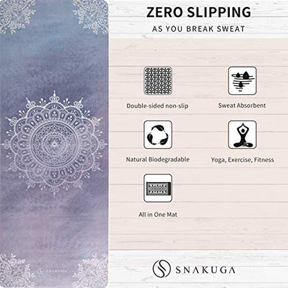 Travel Yoga Mat and Cork Yoga Block 2 Pack