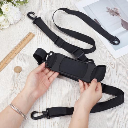 GORGECRAFT Black Scooter Padded Shoulder Strap 61 Inch to 98.4 Inch Adjustable Beach Chair Carry Strap with Plastic Buckle for Balance Bikes Foldable Fishing Seat Yoga Mat Outdoor Convenient Carrying