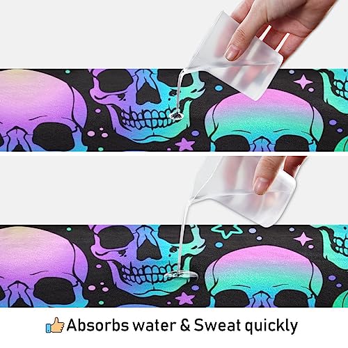 Yoga Mat Towel Colorful Skull, 73" x 27" - color: Colorful Skull