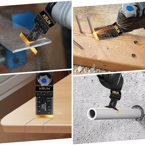 22pcs Titanium Oscillating Tool Blades, Universal Multitool Blades | Oscillating Saw Blade for Metal Wood Detail Cutting,Standard Size,Multitool Wood Blades For Bosch Fein Milwaukee Ryobi Dewalt - size: 22 PCS (New Package)