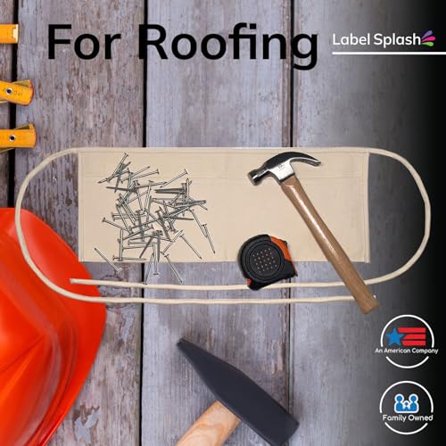 2 Pocket Canvas Work Waist Nail Apron Belt Washable Tool Utility Gardening Woodworkers Roofers Artists & Crafts - color: Caramel 12 Pack