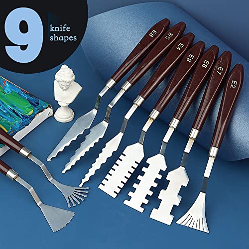 9 Pcs Flower Art Scraper Texture Knife Art Palette Knife Special-shaped Scraper Oil Painting Acrylic Paint Tool for Art Students