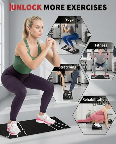 GarveeLife Squat ！ Block for Home Gym - 15/30/40° Multi-Angle Slant Board for Squats, Calf Stretching, Yoga & Therapy | Non-Slip EVA Foam, Lightweight & Portable Heel Elevator for Men & Women