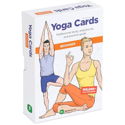 WorkoutLabs Yoga Cards – Beginner: Visual Study, Class Sequencing & Practice Guide with Essential Poses, Breathing Exercises & Meditation · Plastic Flash Cards Deck with Sanskrit