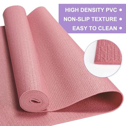 Funtery 3 mm Thin Yoga Mats Bulk, 68 x 24 in - color: Morandi Colors