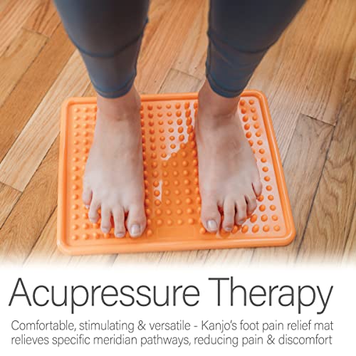 Kanjo Acupressure Foot Pain Relief Mat | Pressure Point Foot Massager for Plantar Fasciitis, Heel Pain & Arch Pain Relief | for Use at Standing Desk