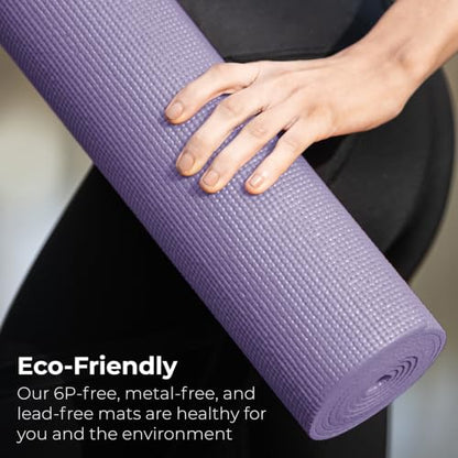 Bulk Yoga Mats, 10 Pack, 4mm Thick, 68x24in - color: Colorful