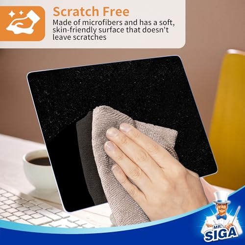 MR.SIGA Microfiber Cleaning Cloths, Streak Free Microfiber Towels, 12 Pack - color: Wheat