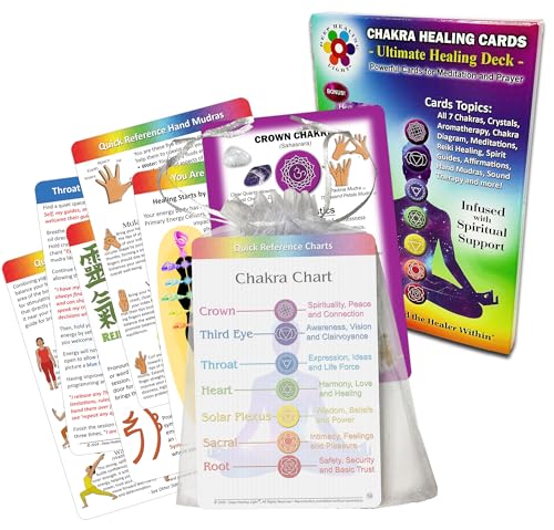 Chakra Healing Cards for Reiki, Meditation & Energy Balance, 20 Cards