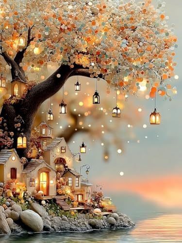 WUSARPLY Tree of Life Diamond Painting Kits for Beginner Adults | Landscape Diamond Art Kits Full Drill Diamond Dots Paint with Diamonds Gem Arts and Crafts for Beginner Home Wall Decor - color: YH019
