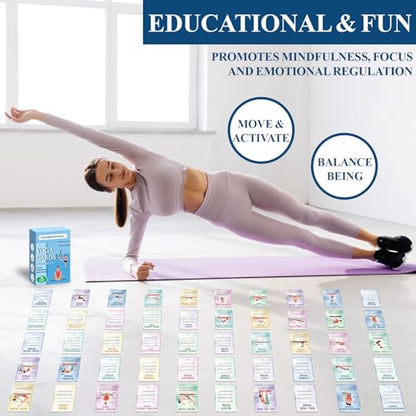 gisgfim Yoga Cards 92 Yoga Poses Workout Positions Flashcards with Instructions Cues and Sanskrit Names for Home Gym Use Beginner Advanced Learner Educational Activity Promote Mindfulness Relaxation