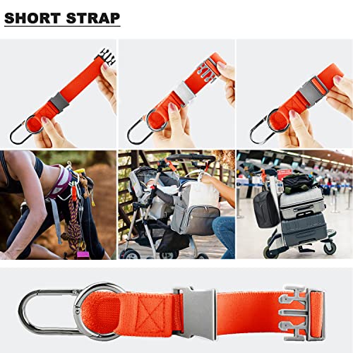 ZINZ Elastic Jacket Gripper Travel Strap with D-Ring Hooks and Buckle, Suitcase Straps Belts Travel Accessories, Makes Your Hands Free - color: Orange/Uk