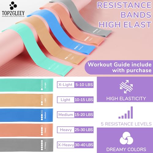 TOPZGLEEY Pilates Ring and Ball Set with Resistance Bands - Pilates Equipment for Home Workout - 14'' & 12'' Pilates Rings, 2 Pilates Balls, 5 Resistance Bands,Guide