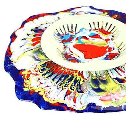 5P Acrylic Pouring Strainers Fluid Art Tools DIY Abstract Pour Painting | Silicone & Plastic Strainers With Unique Hole Patterns. Easy To Clean, Reusable for Acrylic Pouring And Flow Painting.