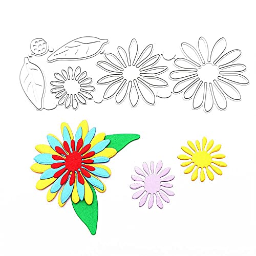 Flower Cutting Dies Metal Dies for Card Making Stamps Embossing Stencil Scrapbooking Album Paper DIY Crafts Decor (6 Pieces) - style: Flowers and leaves