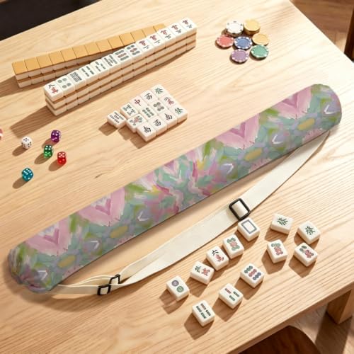 Preppy Grandmillennial Floral Mahjong Mat Bag with Adjustable Straps - color: Preppy Grandmillennial Floral