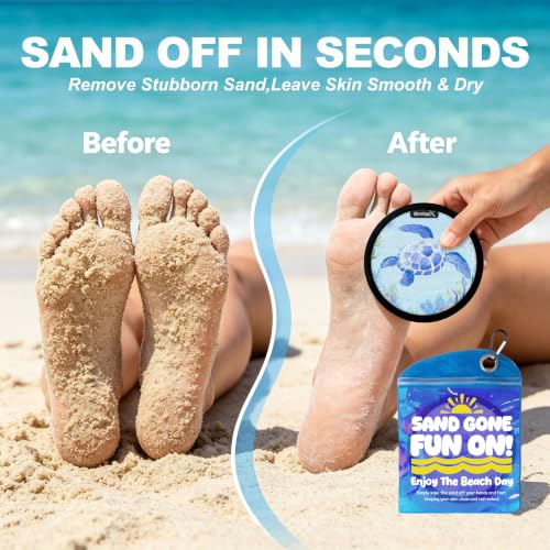 Sand Remover for Beach Towels - Soft Quick Clean Mitt for Kids & Adults | Removes Sand in Seconds,Gentle on Skin,Reusable & Washable,Beach Vacation Essential,Perfect for Beach, Pool & Camping - color: Sea Turtle B
